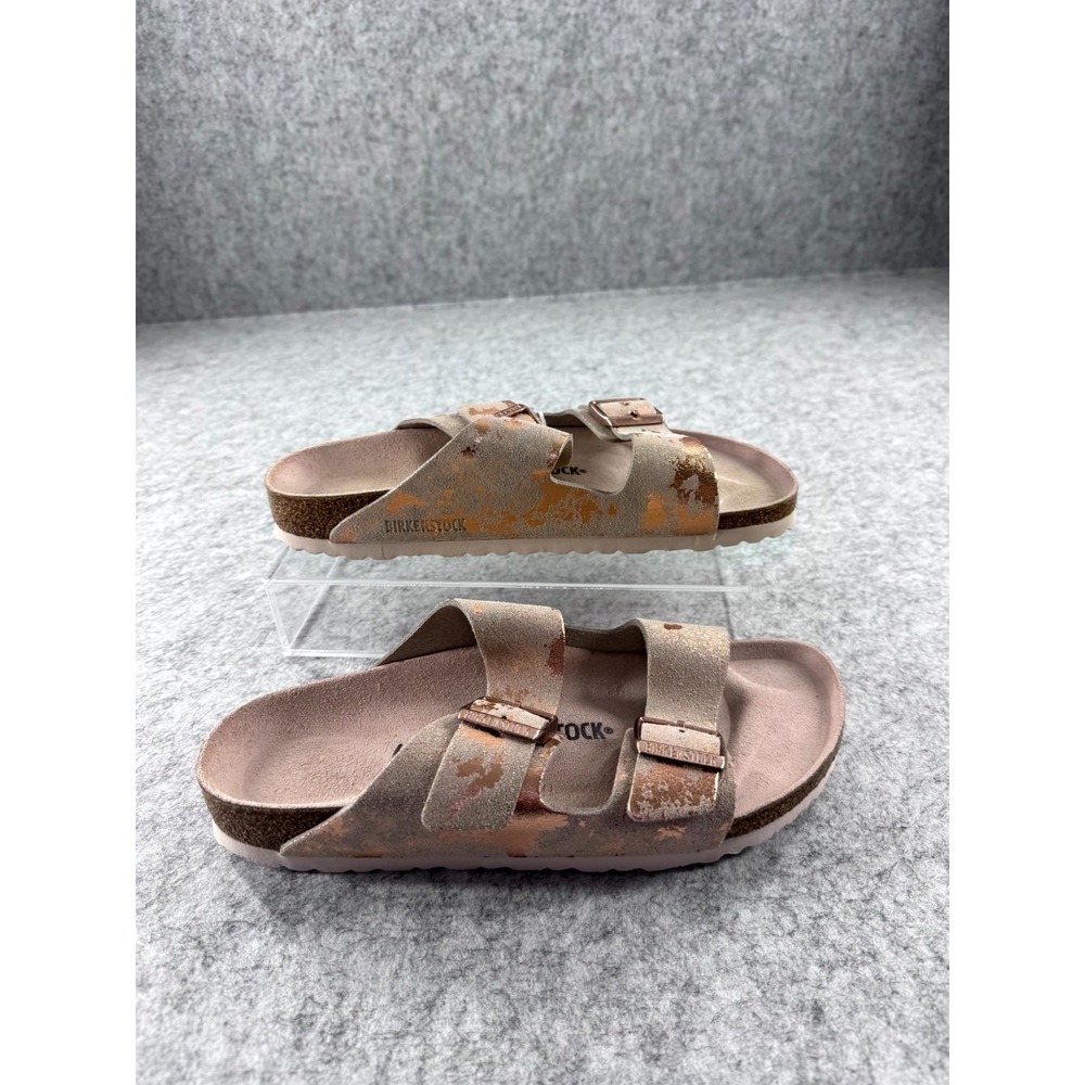 Birkenstock Arizona Double Strap Sandals Women's 10 Metallic Copper Splatter - Picture 4 of 14